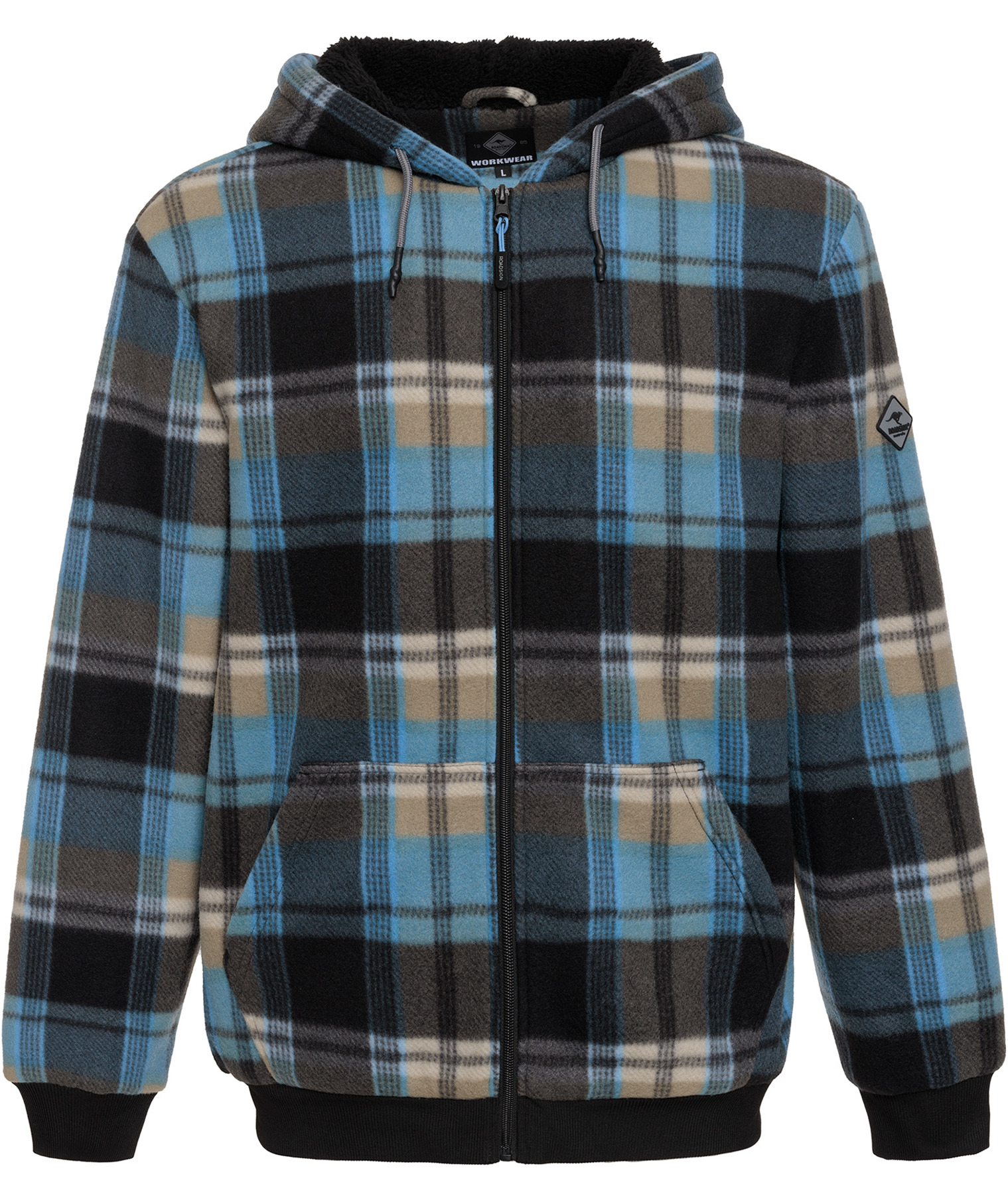 Roadsign fleece jacket, Black/Aqua, large image number 0