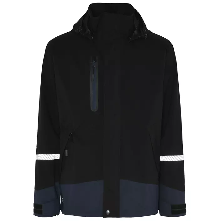 Lyngsøe stretch shell jacket, Black/Navy Blue, large image number 0