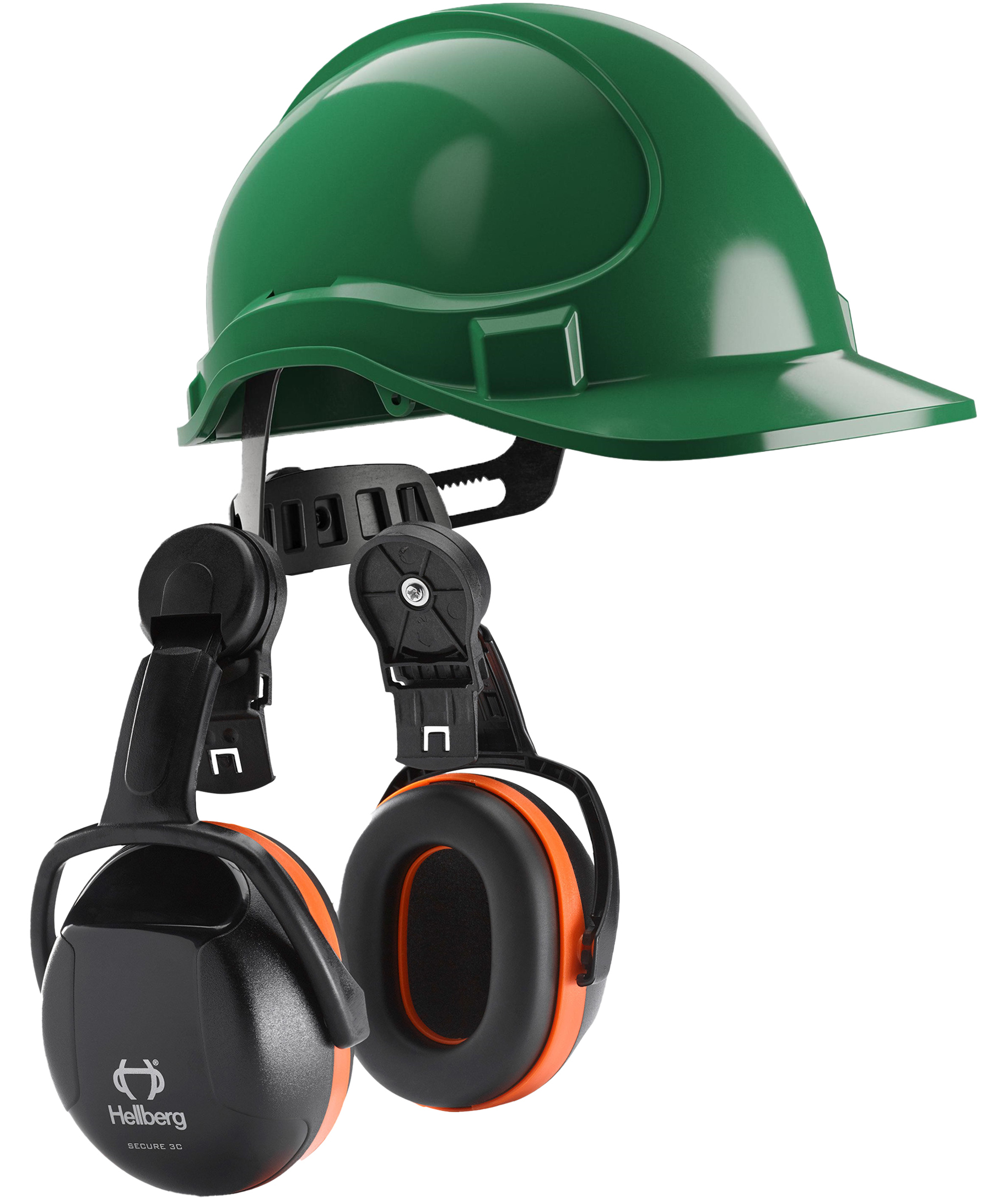 Hellberg safety helmet and helmet mounted ear defenders
