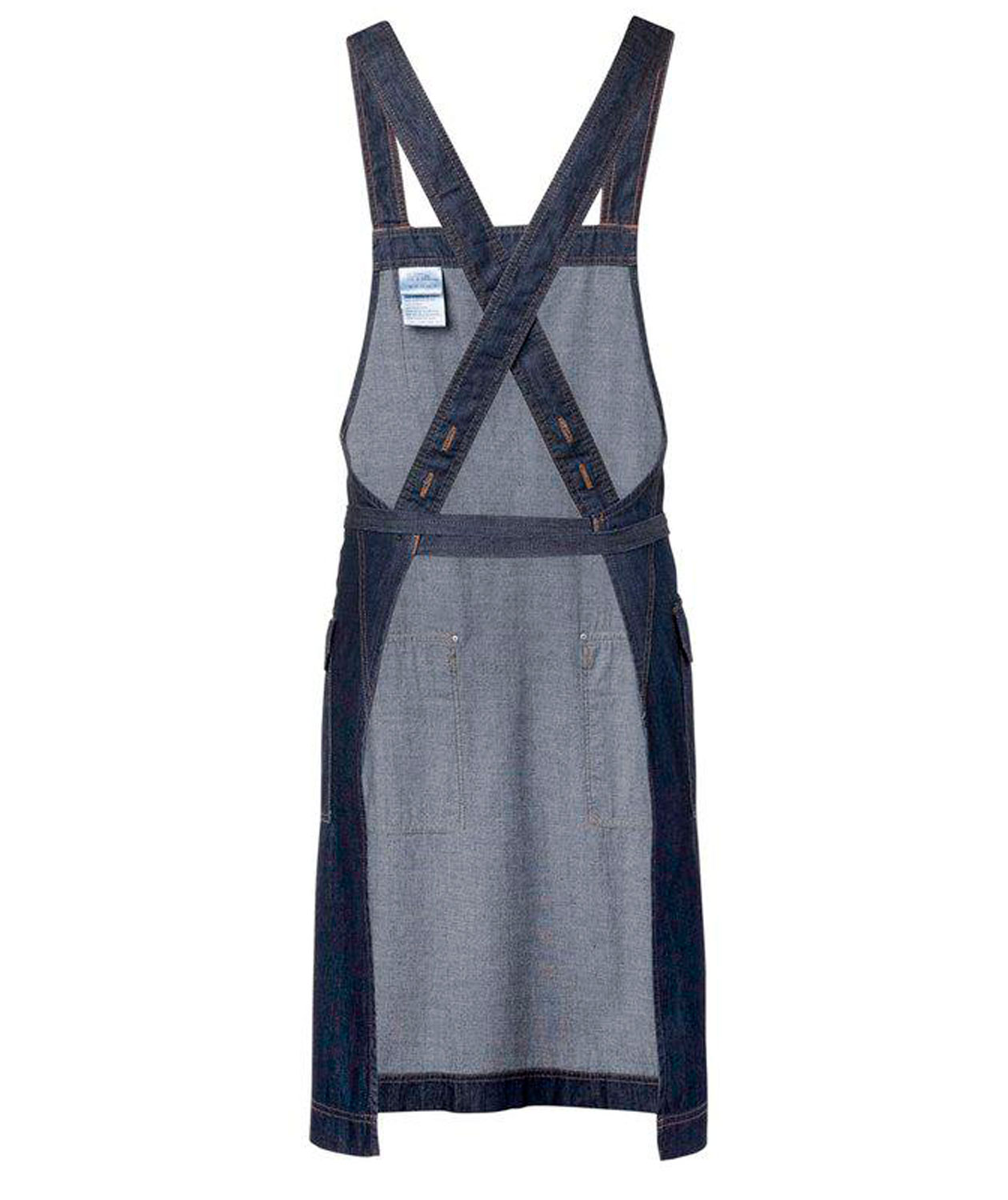 Segers 4076 bib apron with pockets, Darkblue Denim, Darkblue Denim, large image number 3