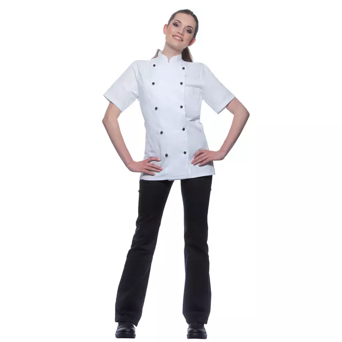 Karlowsky Pauline women's short-sleeved chefs jacket without buttons, White, large image number 1