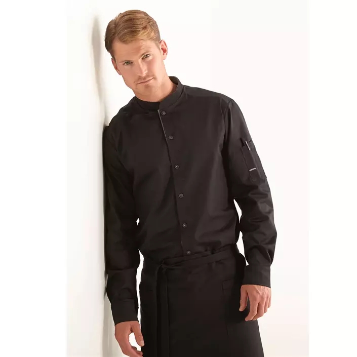 Kentaur modern fit chefs shirt/server shirt, Black, large image number 1