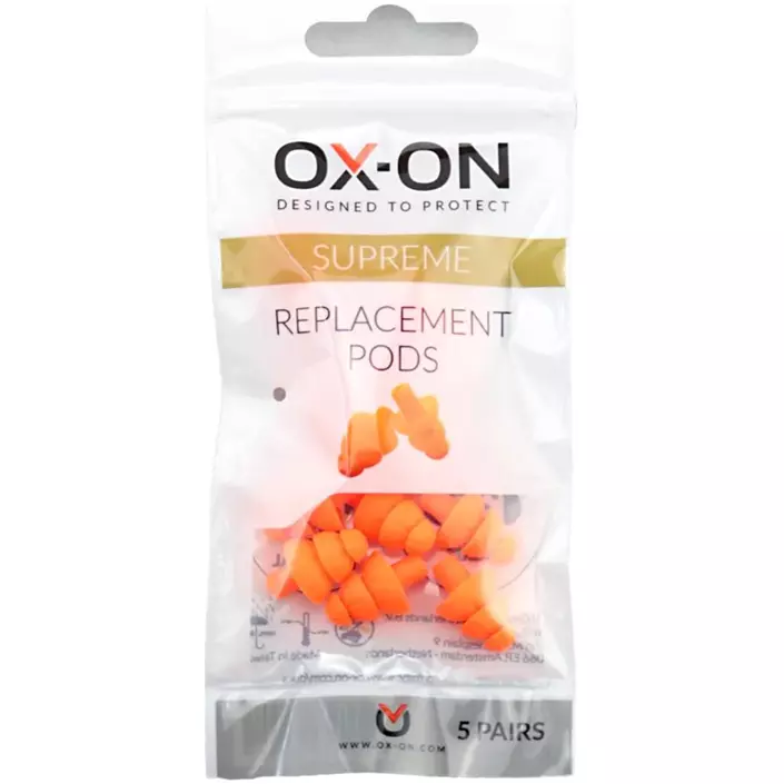 OX-ON supreme 5-pack ørepropper til bøylehørselvern, Oransje, Oransje, large image number 3