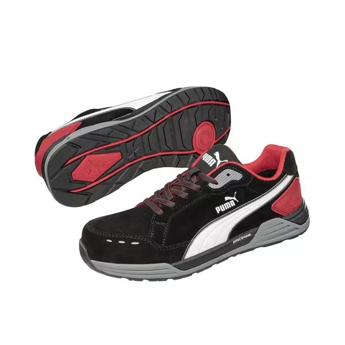 Puma Airtwist Black Red Low sikkerhedssko S3, Sort/Rød, large image number 5