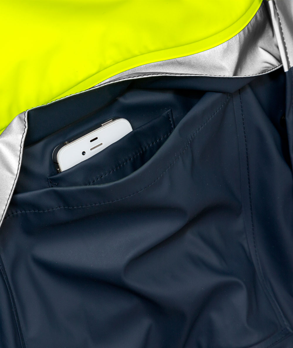 Fristads rain jacket 4624, Hi-vis Yellow/Marine, large image number 3