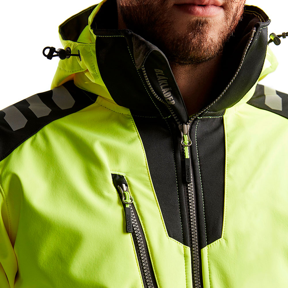 Bl&aring;kl&auml;der softshelljakke, Hi-vis Gul/Sort, large image number 5