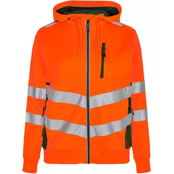 Engel Safety Damen Kapuzensweatshirt, Hi-Vis Orange/Grün