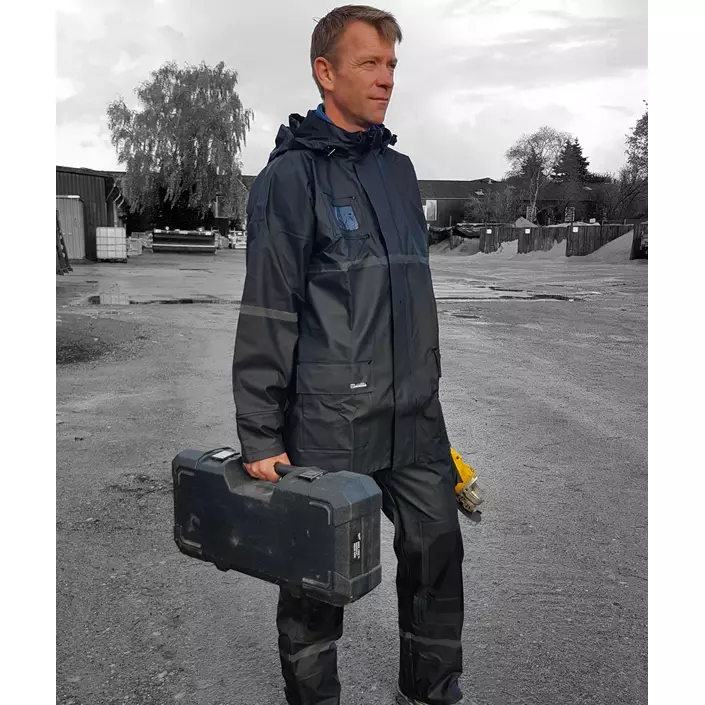 Lyngsøe PU/PVC regnjacka, Svart, large image number 1