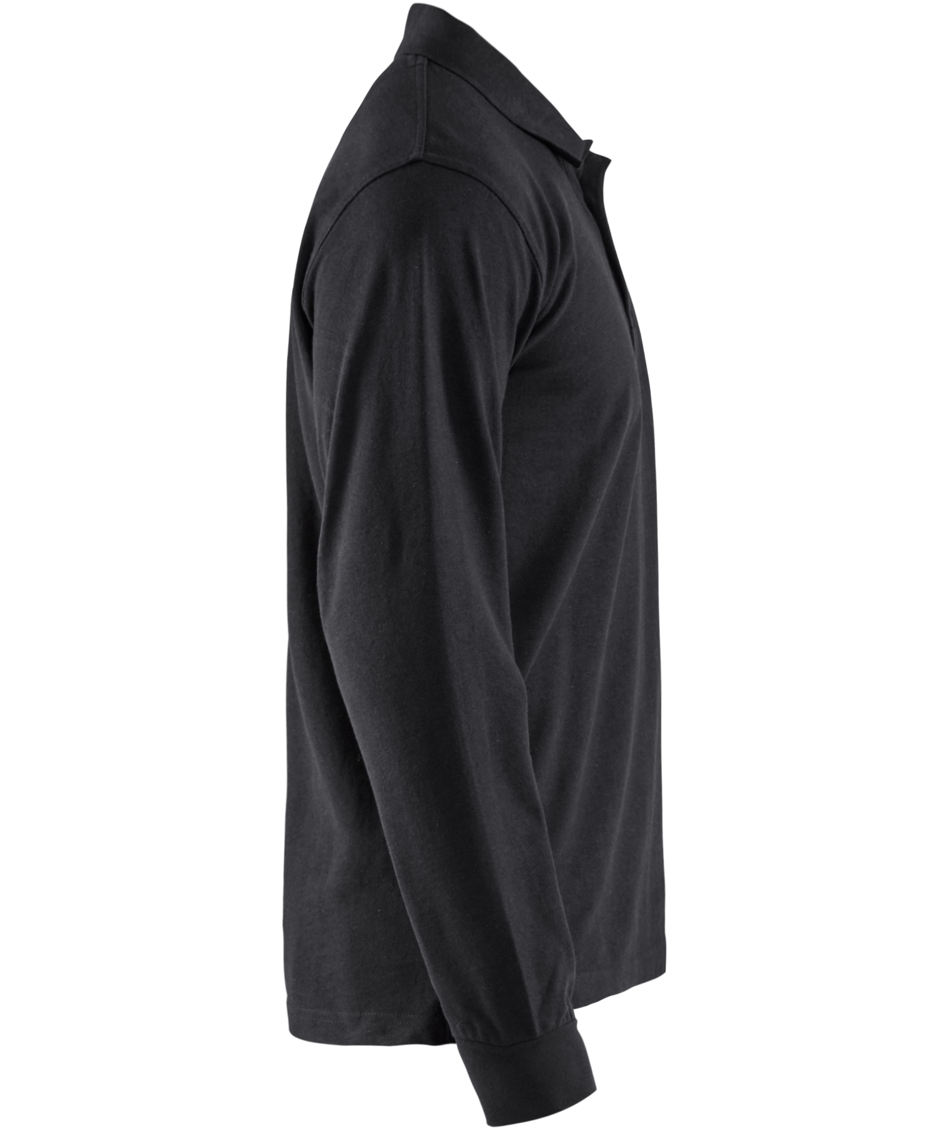 Bl&aring;kl&auml;der lang&aelig;rmet polo T-shirt, Sort, large image number 2