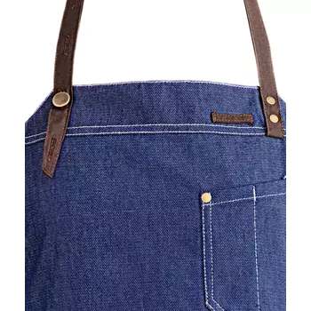Kentaur Raw bib apron with pockets, Denim blue