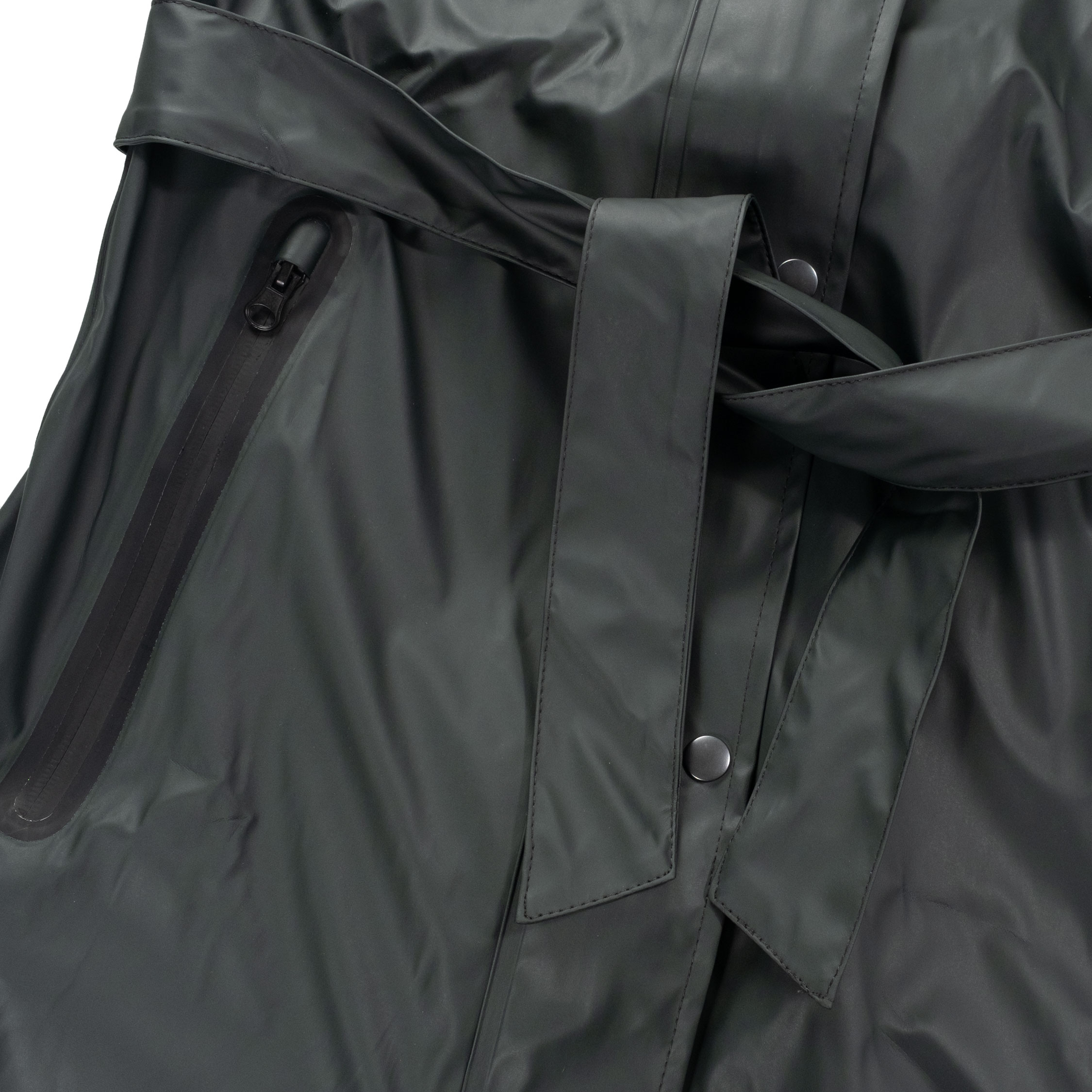 ELKA Recycled PU dame regnfrakke, M&oslash;rk salamander, large image number 2