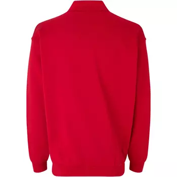 ID Klassisk langermet Polo Sweatshirt, Rød