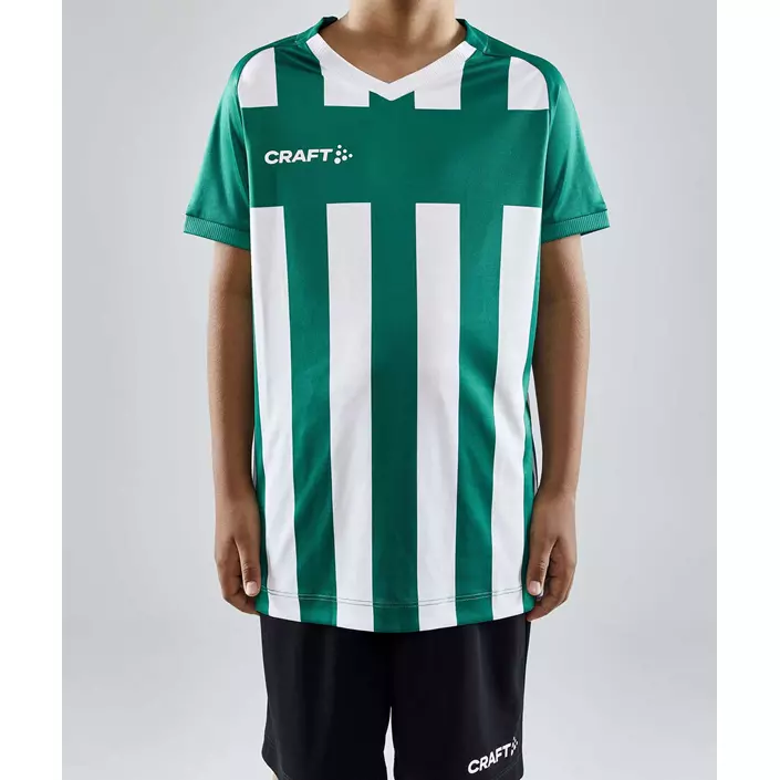 Craft Progress 2.0 Stripe Jersey T-Shirt für Kinder, Weiß/Team Green, large image number 1