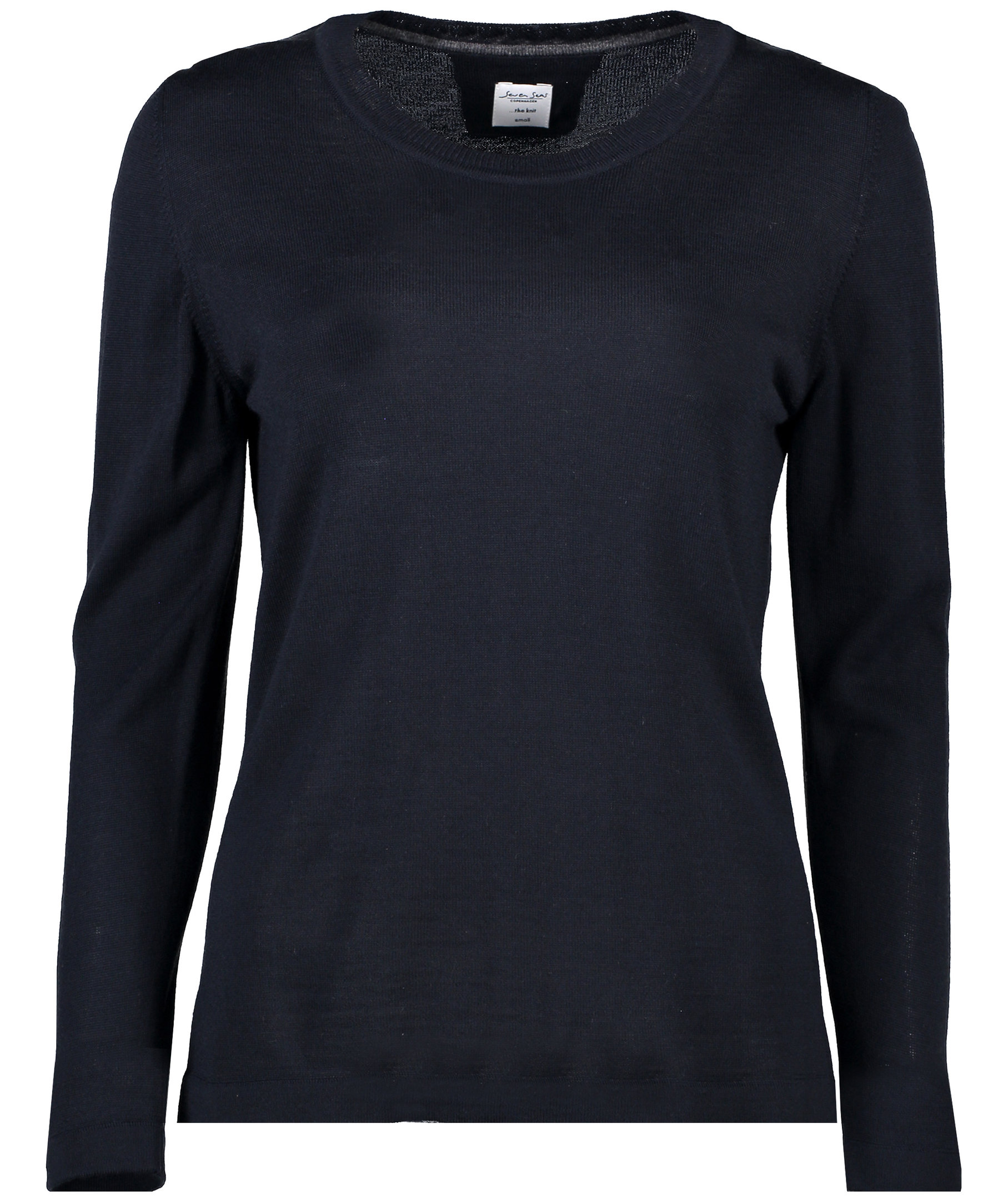 Seven Seas women's knitted pullover with merino wool, Navy, Navy, swatch