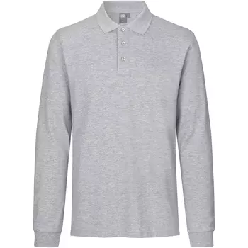 ID long-sleeved polo shirt with stretch, Grey melange