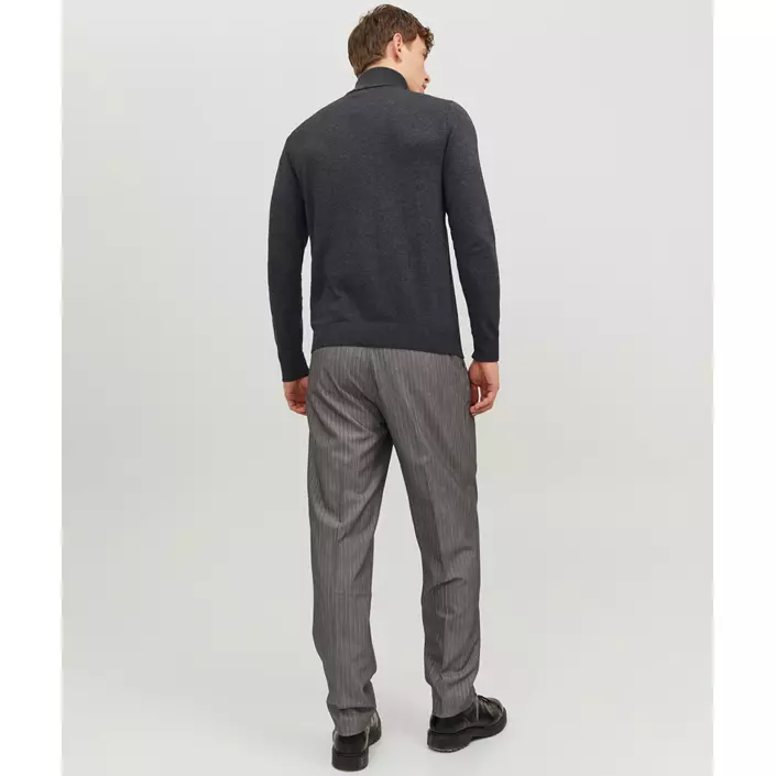 Jack & Jones JJEEMIL stickad polotröja, Dark Grey Melange, large image number 3