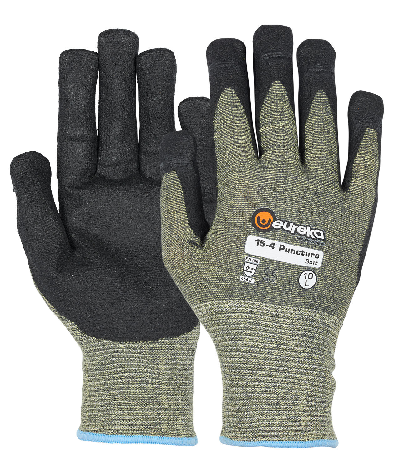 Eureka Puncture Soft plug-resistant gloves Cut F, Black/Green, large image number 0