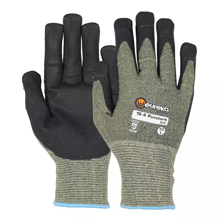 Eureka Puncture Soft plug-resistant gloves Cut F, Black/Green, large image number 0