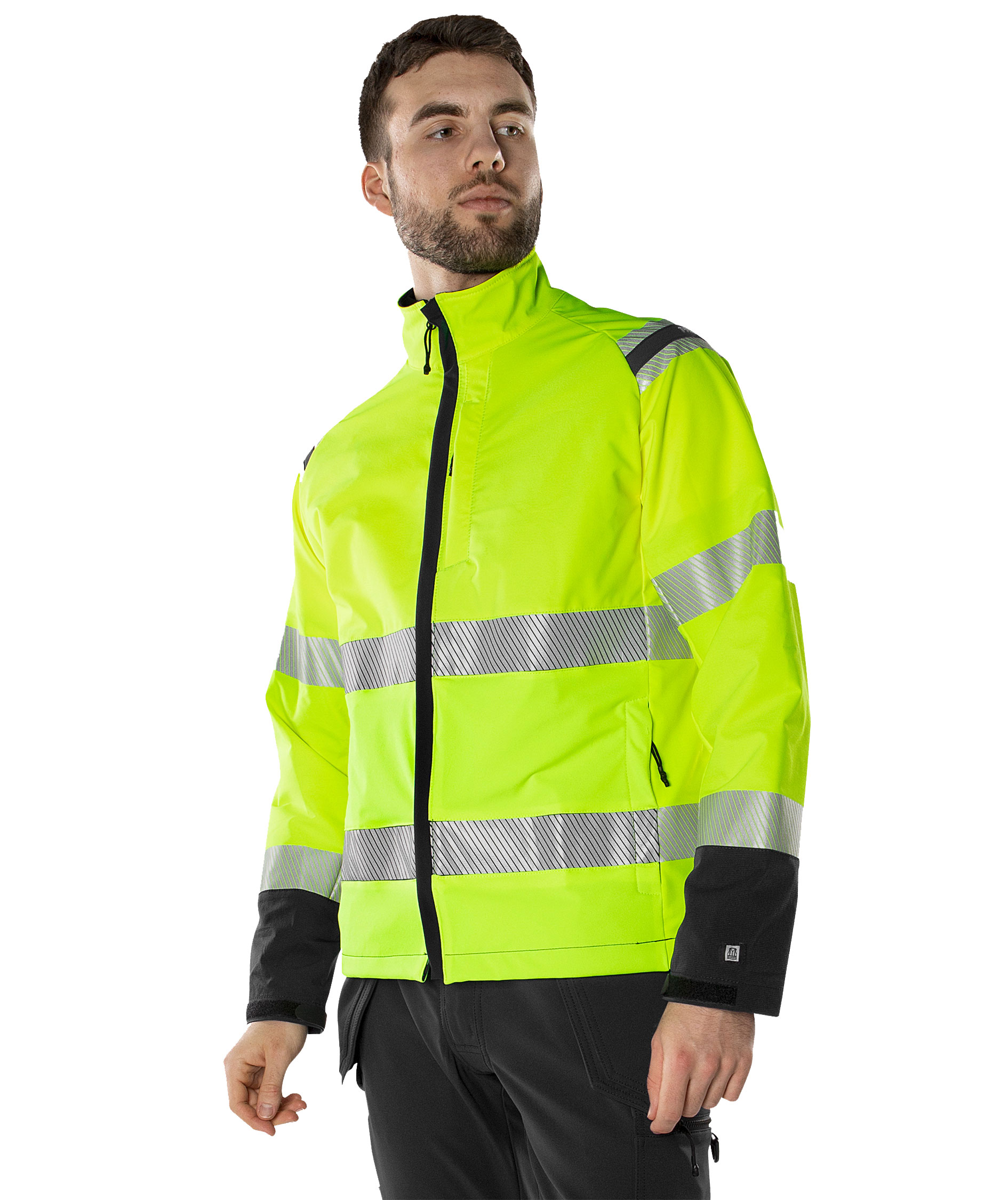 Fristads Green work jacket 4647 GSTP full stretch, Hi-vis Yellow/Black, large image number 1