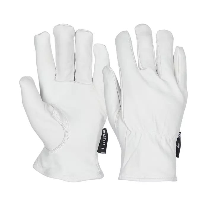 OS Driver Pro leather gloves with lining, White, large image number 0