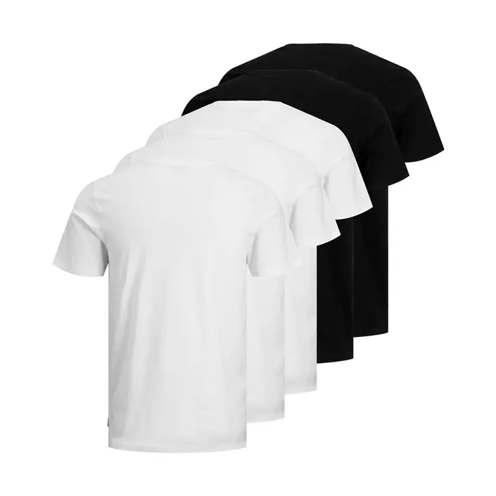 Jack & Jones JJEORGANIC 5-pack T-shirt, Hvit/Svart, large image number 3