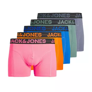 Jack & Jones Plus JACSETH Solid 5-pak boxershorts, Victoria Blue