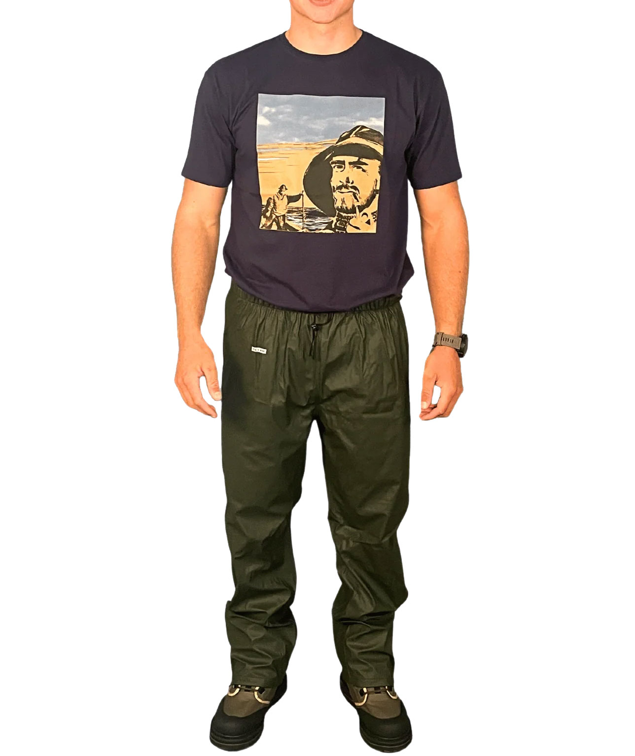 Ocean Weather Comfort PU rain trousers, Olive Green