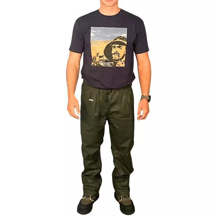 Ocean Weather Comfort PU rain trousers, Olive Green, large image number 1