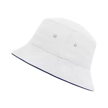 Myrtle Beach bøttehatt/Fisherman's hatt, Hvit/marineblå