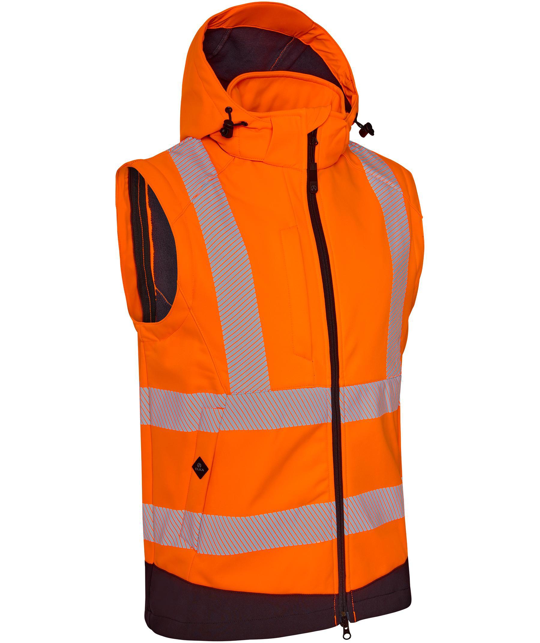 ELKA Visible Xtreme 2-i-1 softshelljacka, Varsel Orange/Svart