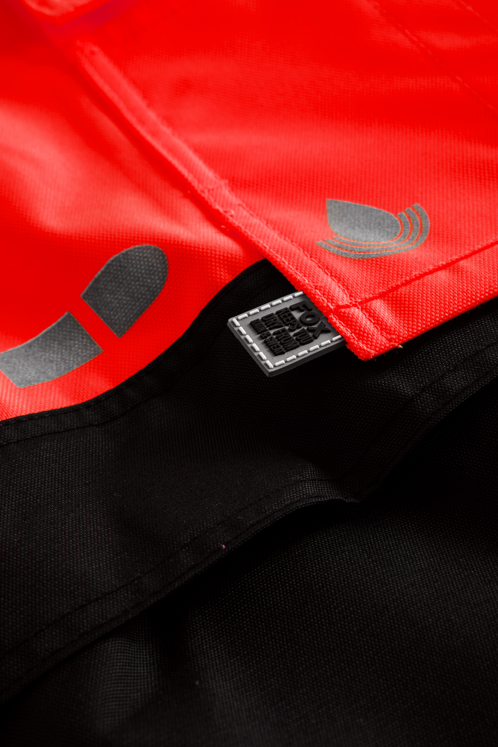 Lyngsoe Handwerker-Regenhose, Hi-Vis rot/schwarz, large image number 2