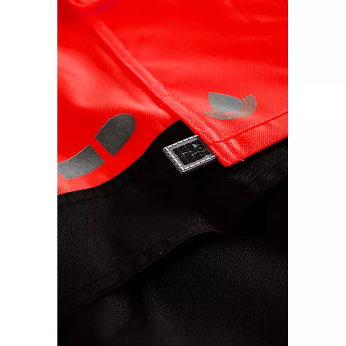 Lyngsoe Handwerker-Regenhose, Hi-Vis rot/schwarz, large image number 2