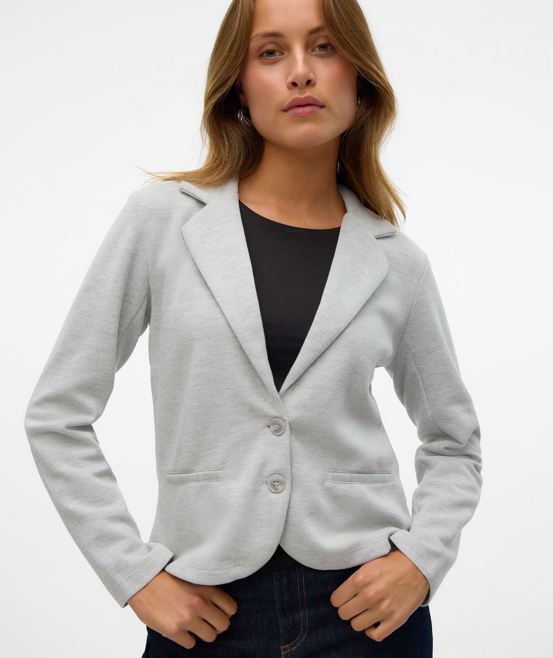 Vero Moda VMEMMA Regular Fit dameblazer, Light Grey Melange, large image number 4