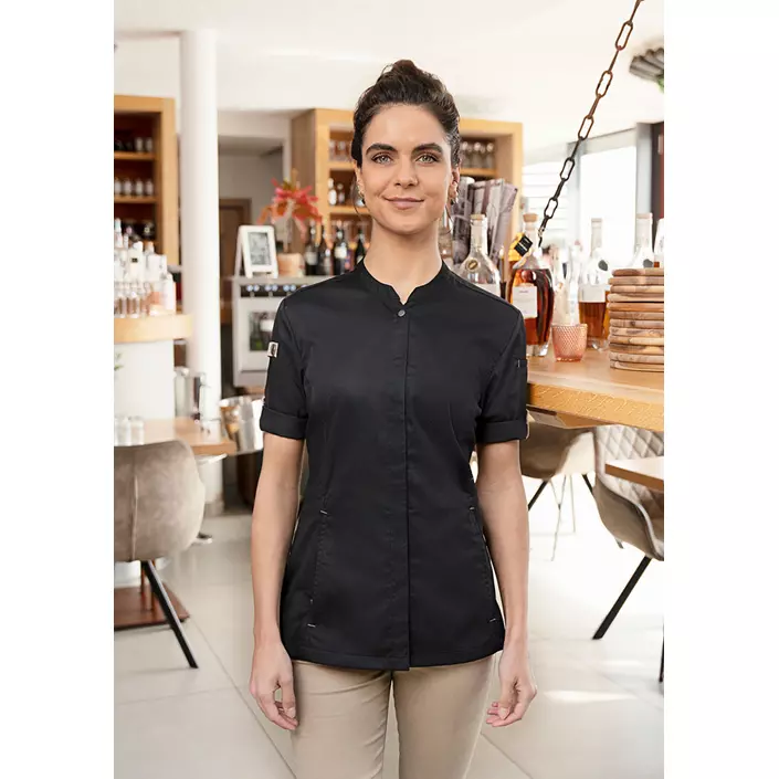 Karlowsky Green-Generation short sleeved chefs jacket, Black, large image number 1