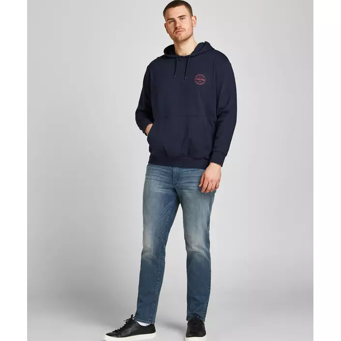 Jack & Jones JJESHARK Plus Size Hættetrøje, Navy Blazer Chill, large image number 1