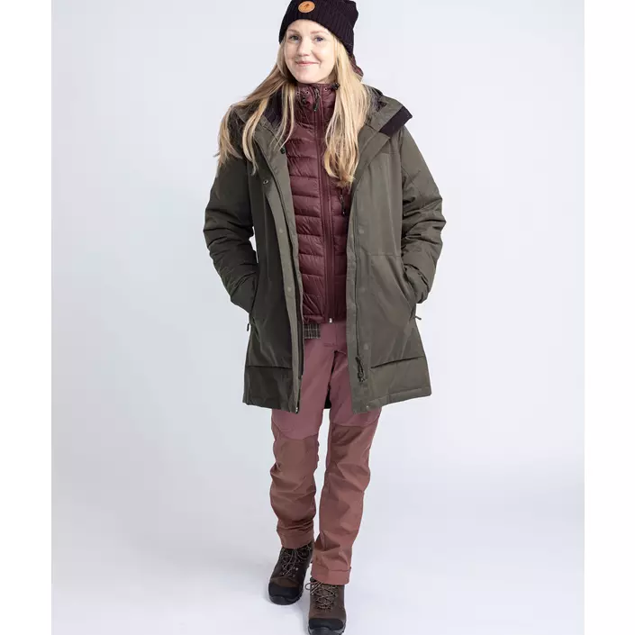 Pinewood dame vinter parkajakke, Dark Green, large image number 9