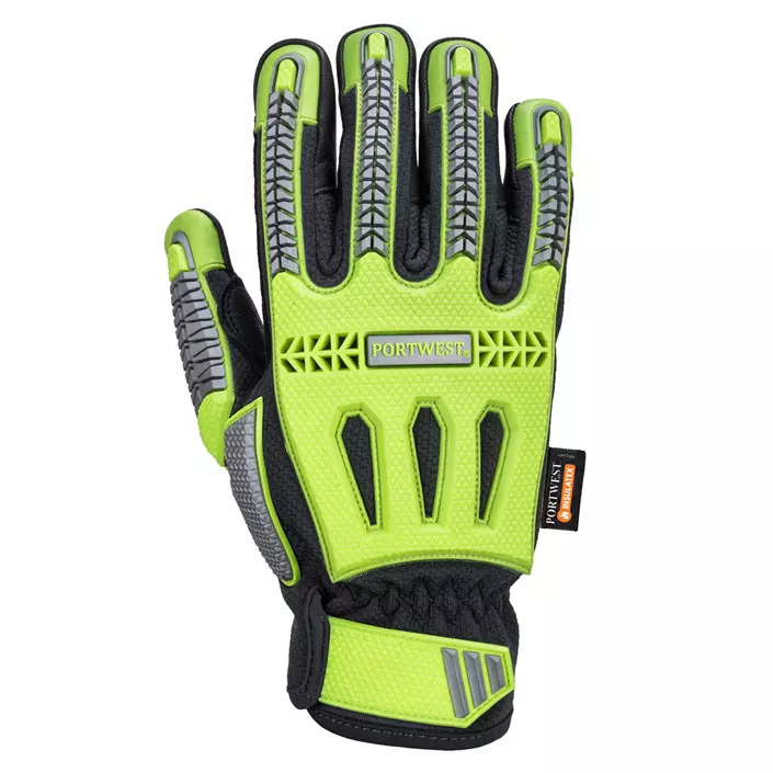 Portwest R3 impact-reducing winter gloves, Yellow/Black, large image number 0