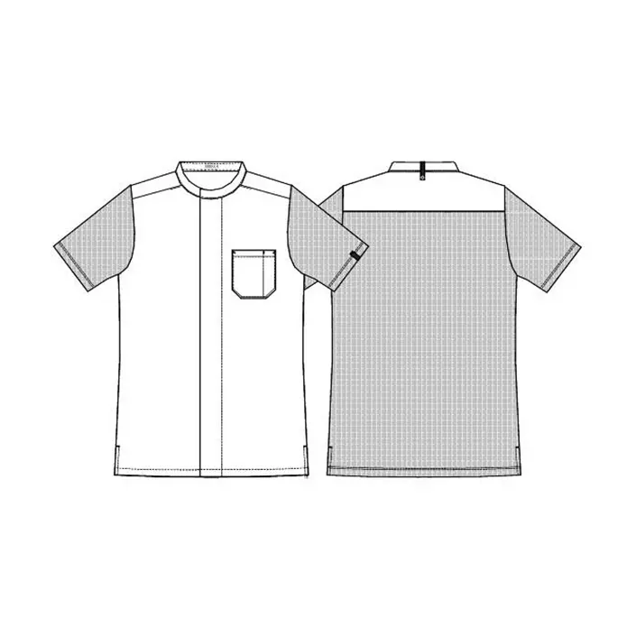 Kentaur modern fit kortärmad pique kock-/service skjorta, Svart, large image number 3