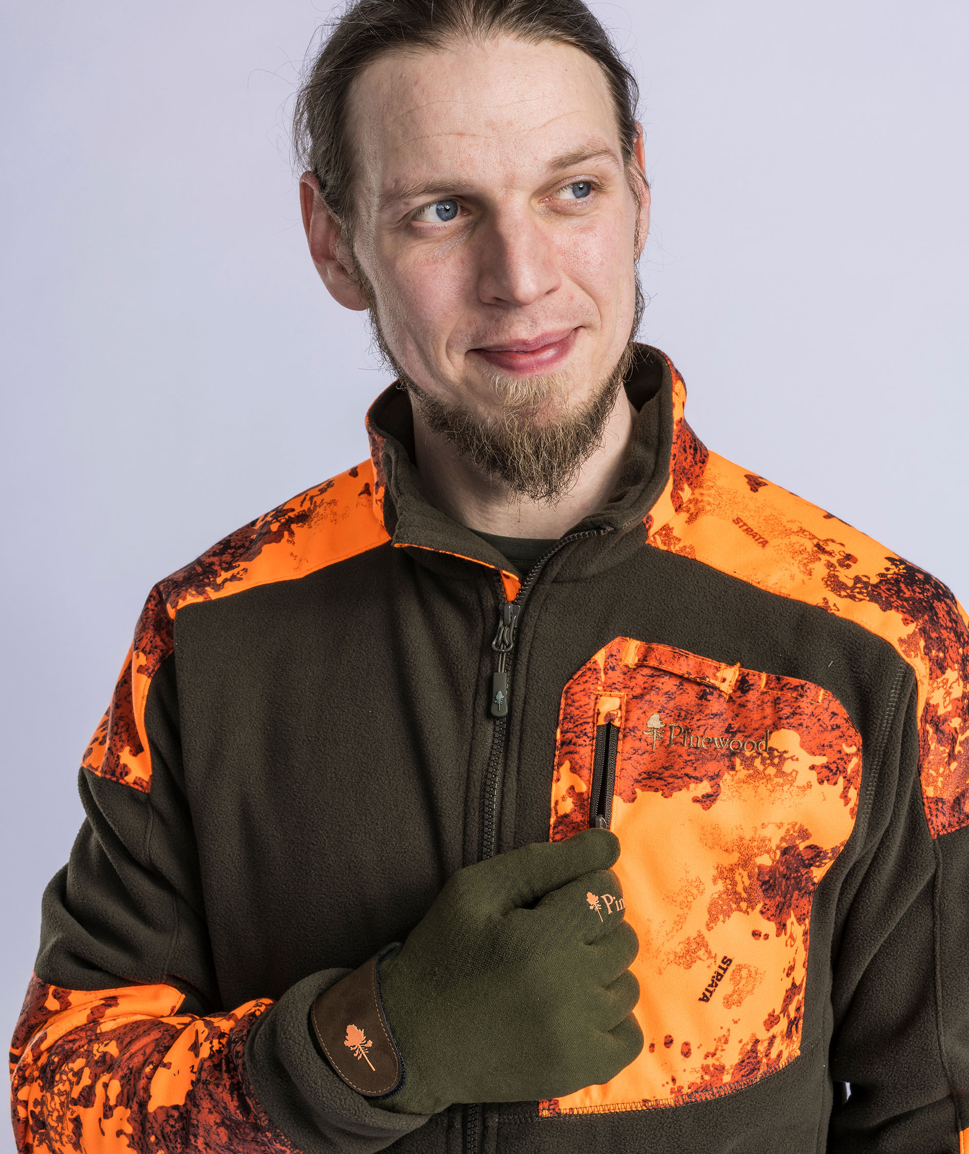 Pinewood&nbsp;Sm&aring;land Hunters Camou fleecejakke, Hunting Brown/Strata Blaze, large image number 4