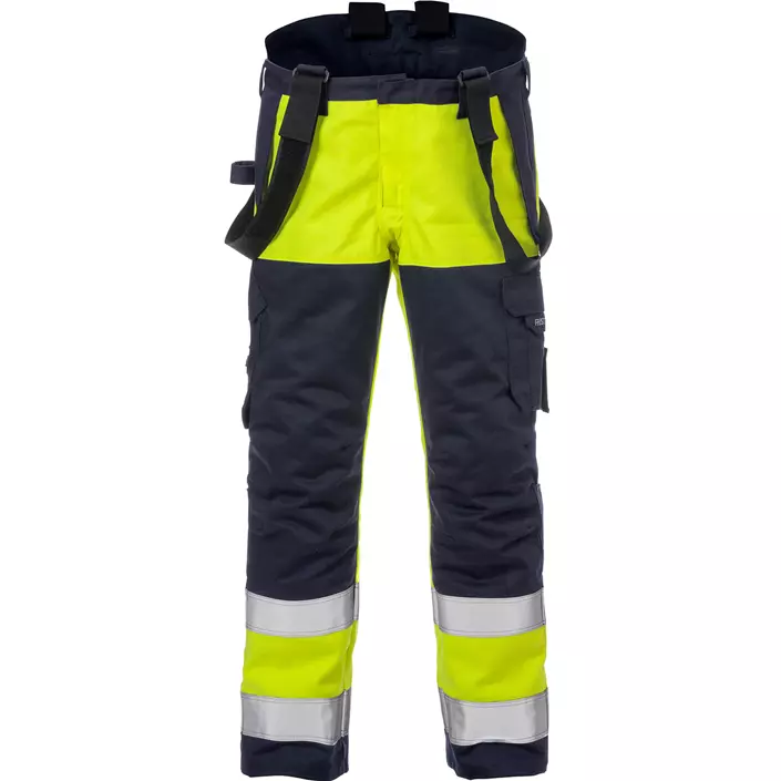 Fristads Flame winter work trousers 2588, Hi-vis Yellow/Marine, large image number 2