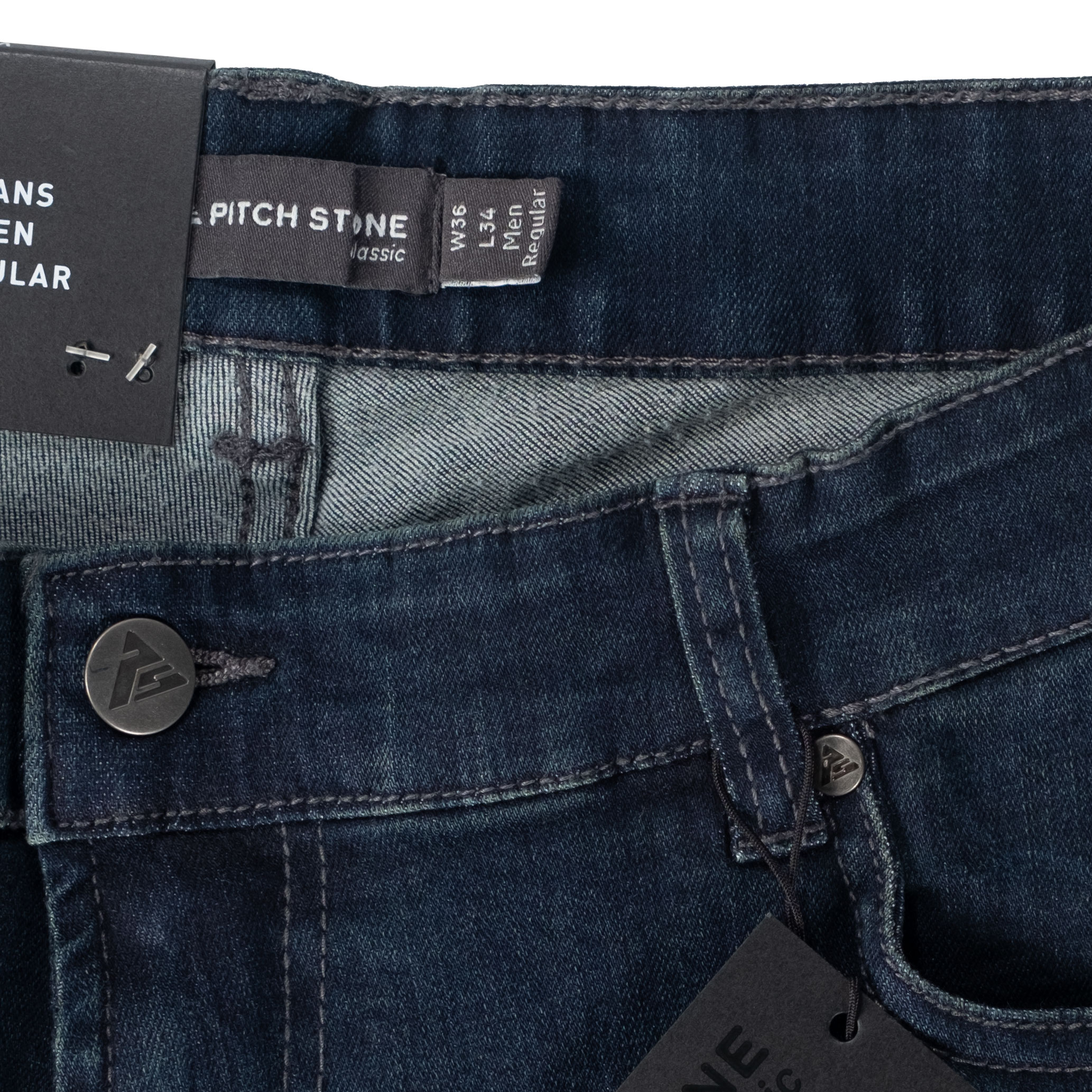 Pitch Stone Regular Jeans, Dark blue washed