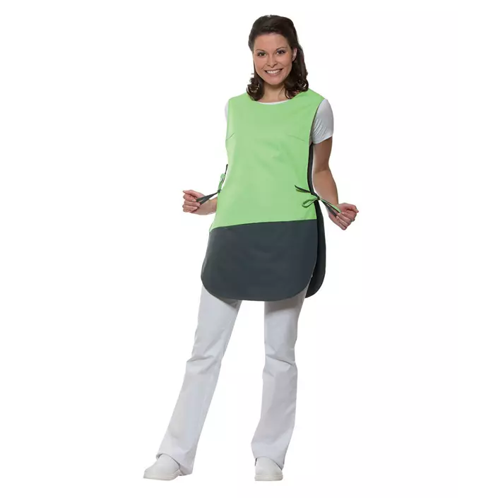Karlowsky Bea sandwich apron with pocket, Grey/Green, large image number 1