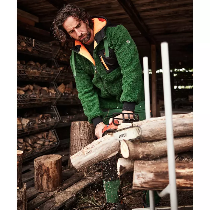 Terrax pälsfiberjacka, Forest Green/Orange, large image number 1