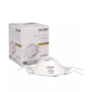 OX-ON Supreme 5-pack damm mask FFP3 NR D med ventil, Vit
