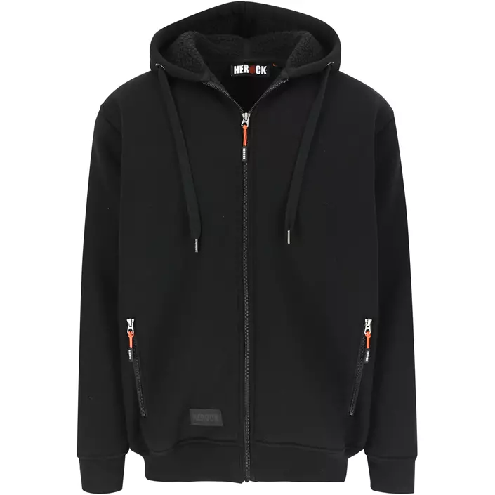 HEROCK Otis hoodie med dragkedja, Black, large image number 0