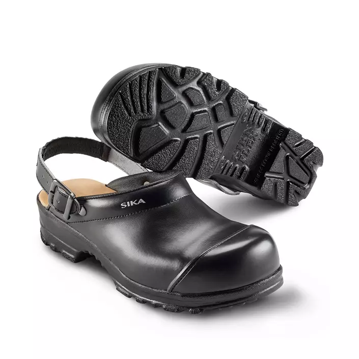 Sika Flex LBS safety clogs with heel strap SB, Black, large image number 0