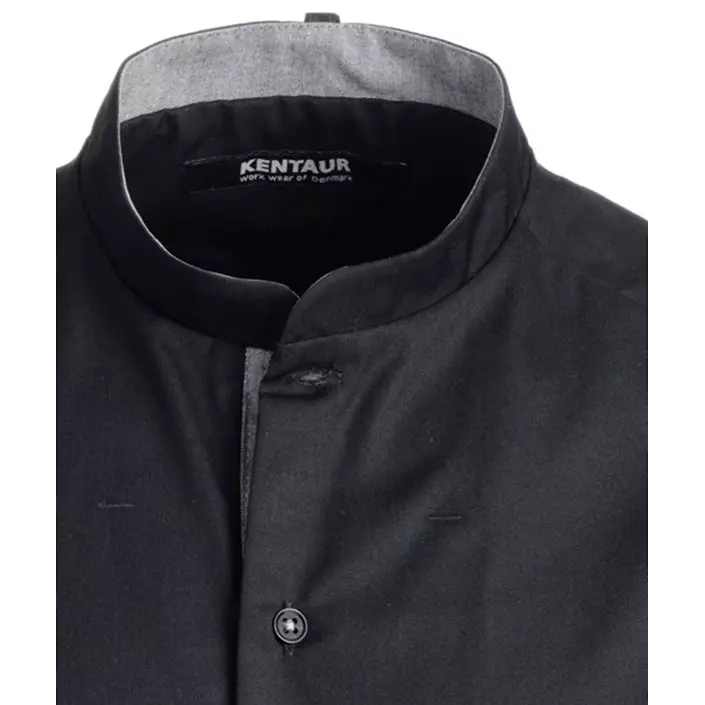 Kentaur modern fit kortermet kokkeskjorte/serveringsskjorte, Svart, large image number 3
