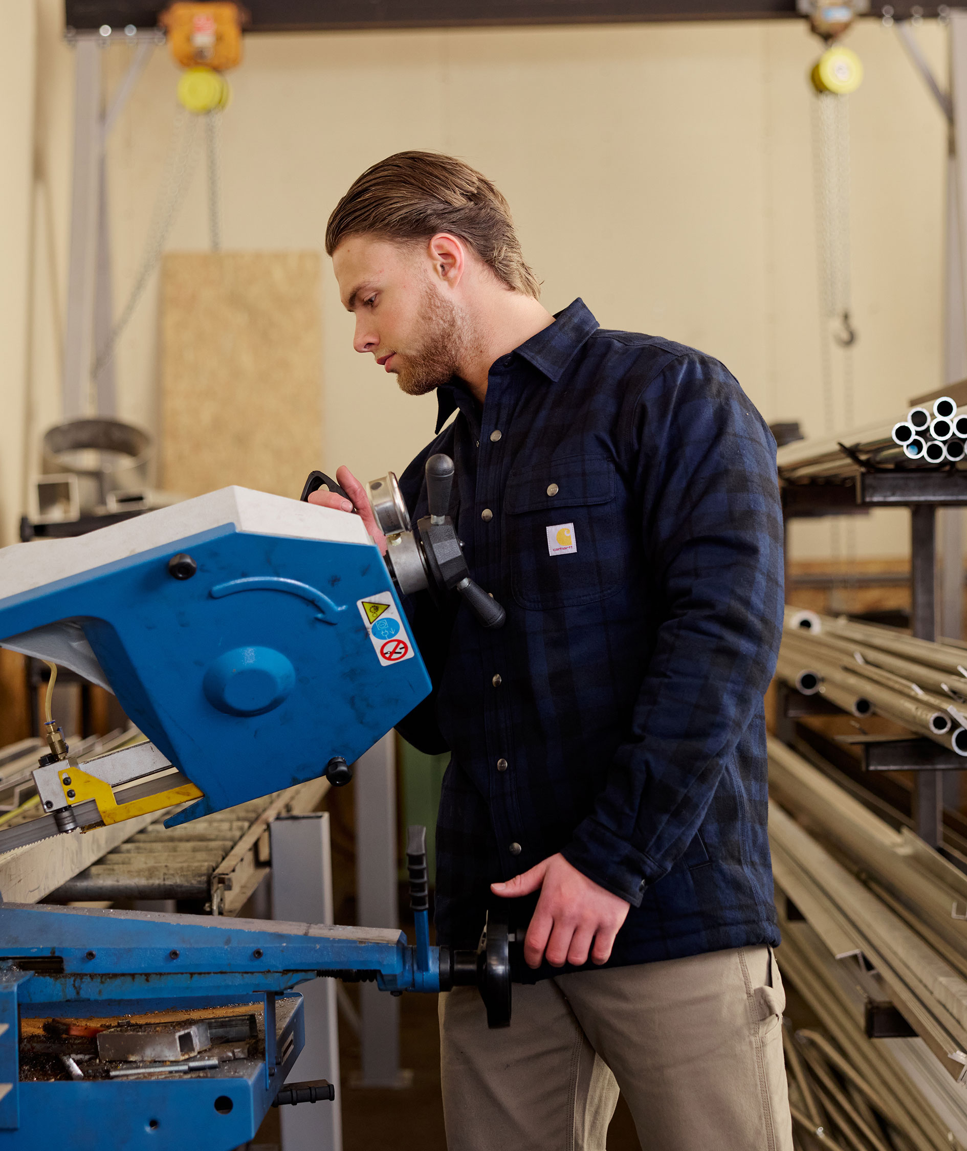 Carhartt flannell skjortjacka, Navy