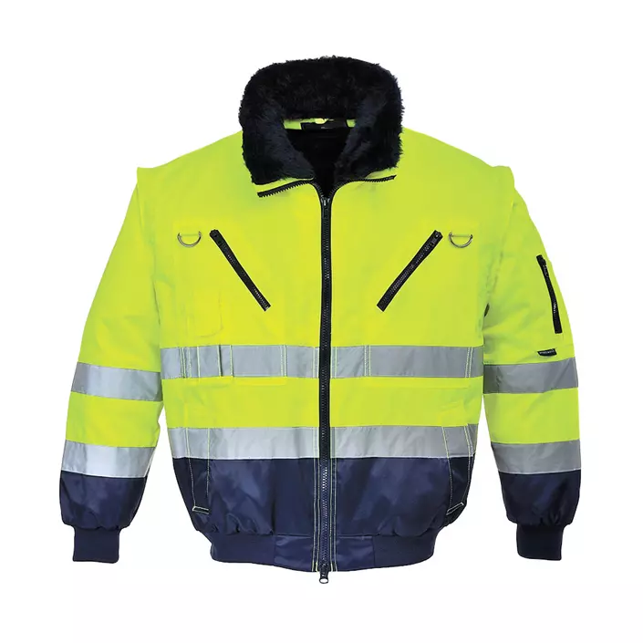 Portwest 3-in-1 pilot jacket, Hi-Vis yellow/marine, large image number 0