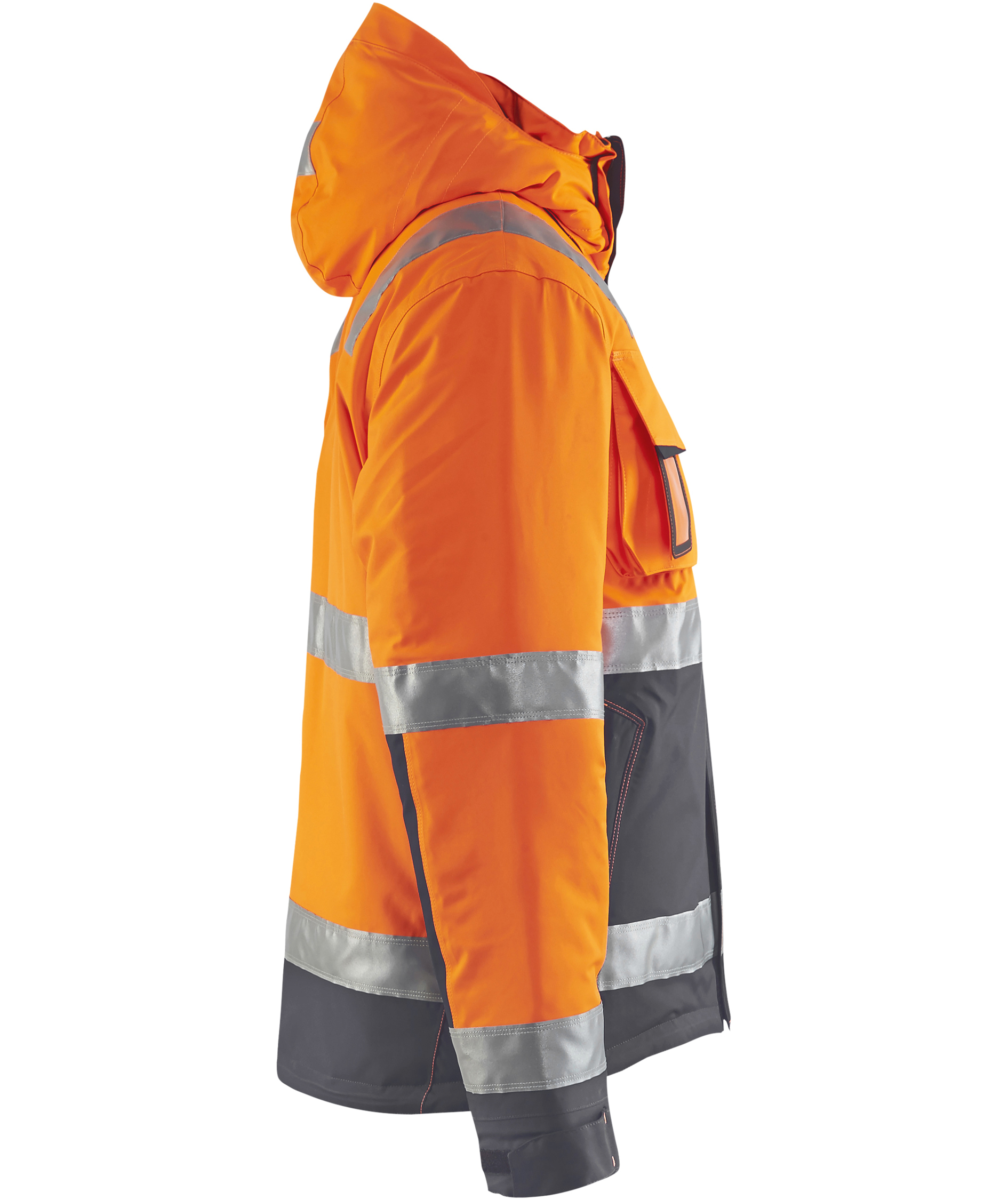 Bl&aring;kl&auml;der Vinter arbeidsjakke, Hi-Vis Oransje/Mellomgr&aring;, large image number 2